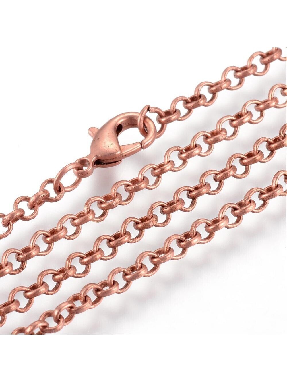 Antique Copper 18" 45cm Long Round 3mm Rolo Link Chain Necklace